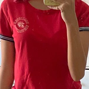 Red crop top
